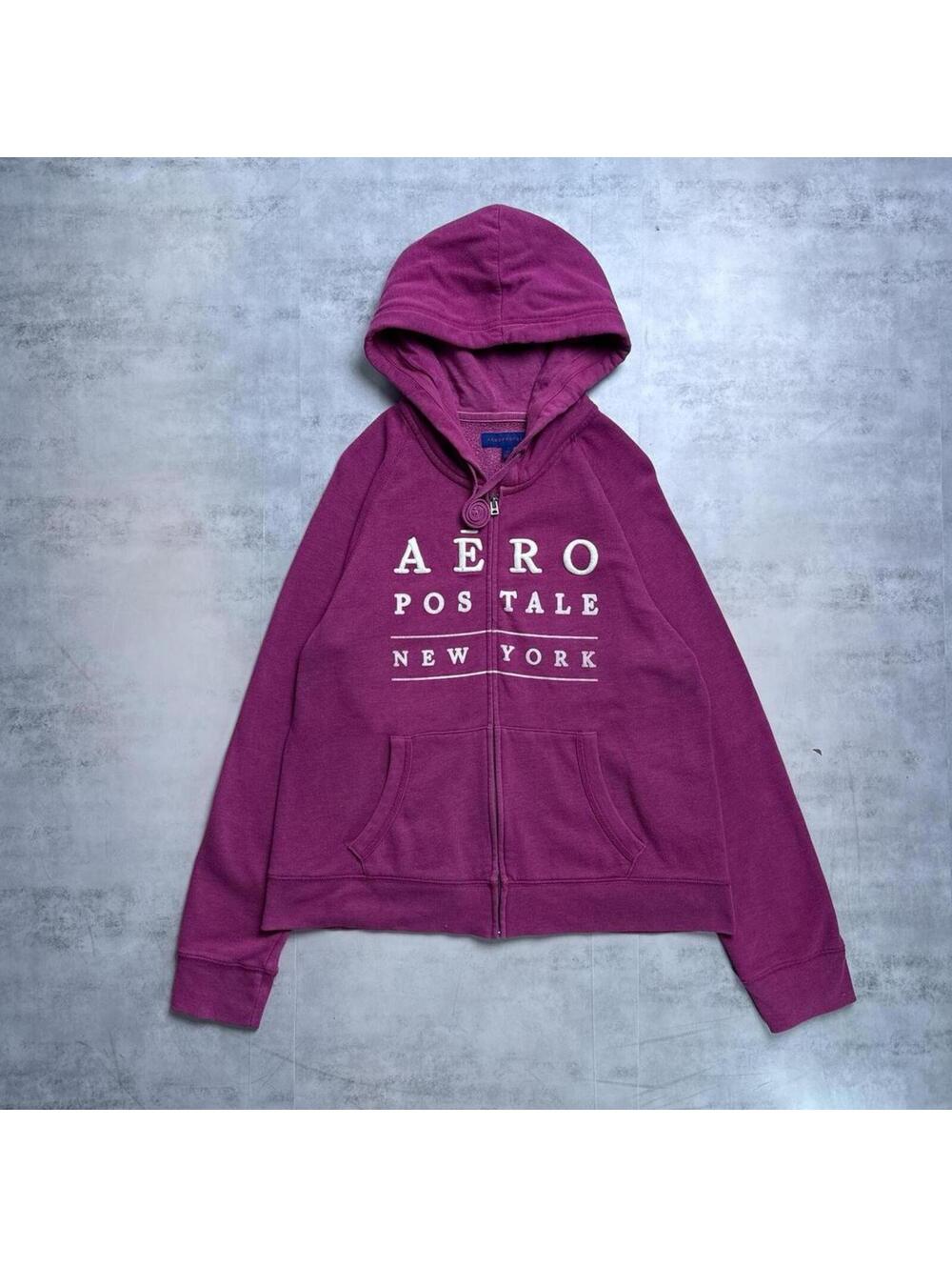 Y2K Aeropostale 00s Purple Hoodie Zip Up Jacket